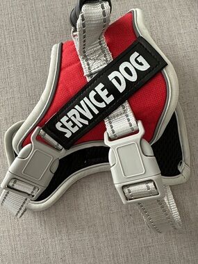 SERVICE DOG Red Reflective No-Pull Harness with Quick-Release Buckles